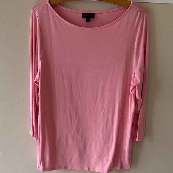 Bundle of 2 J. Jill Wearever Collection Soft Pink & Black 3/4 Sleeve Top - Picture 2 of 7